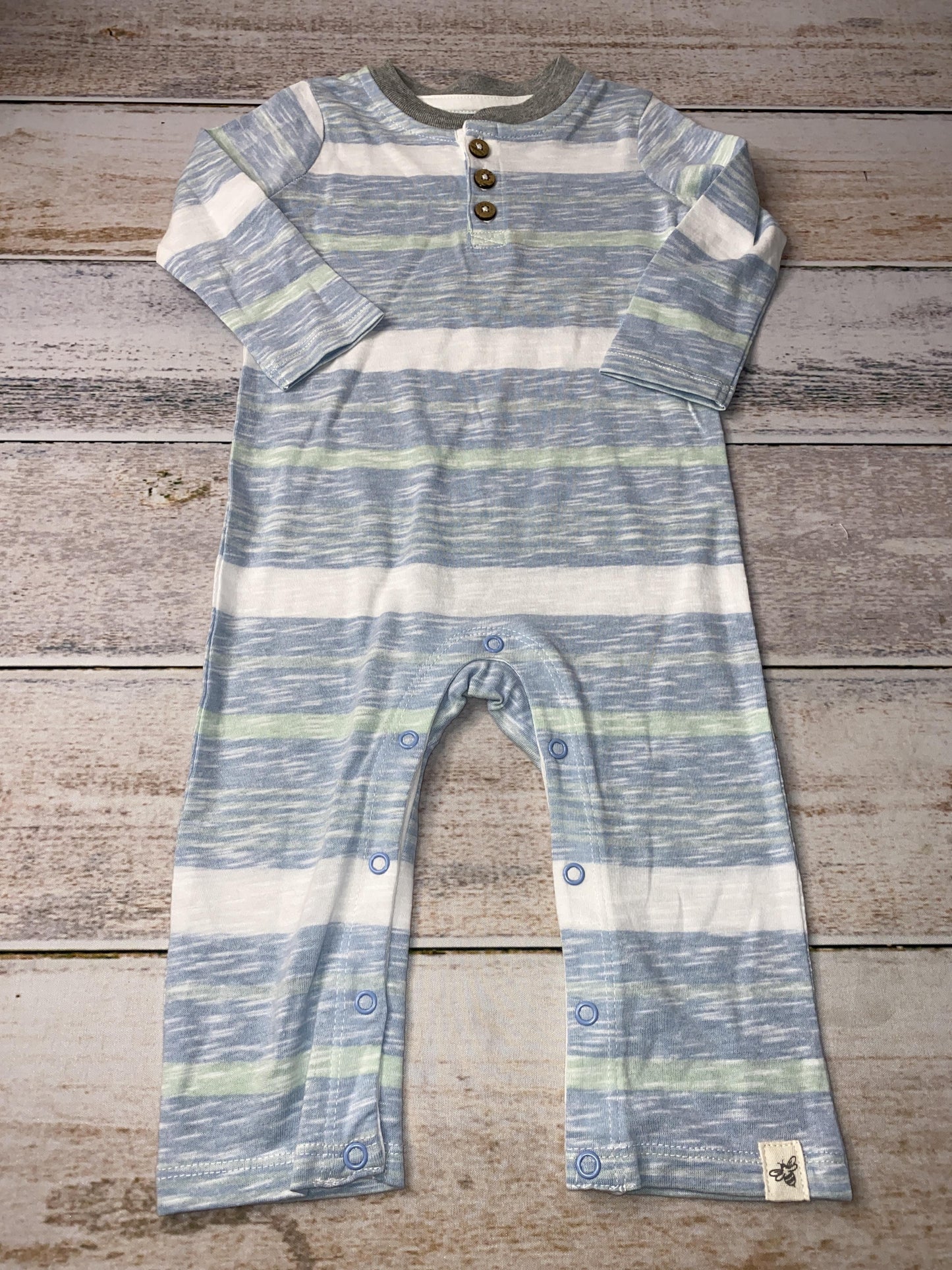 Burt's Bees Boys Blue | White Long Sleeve Outfit Size: 0-3 months Blue | White