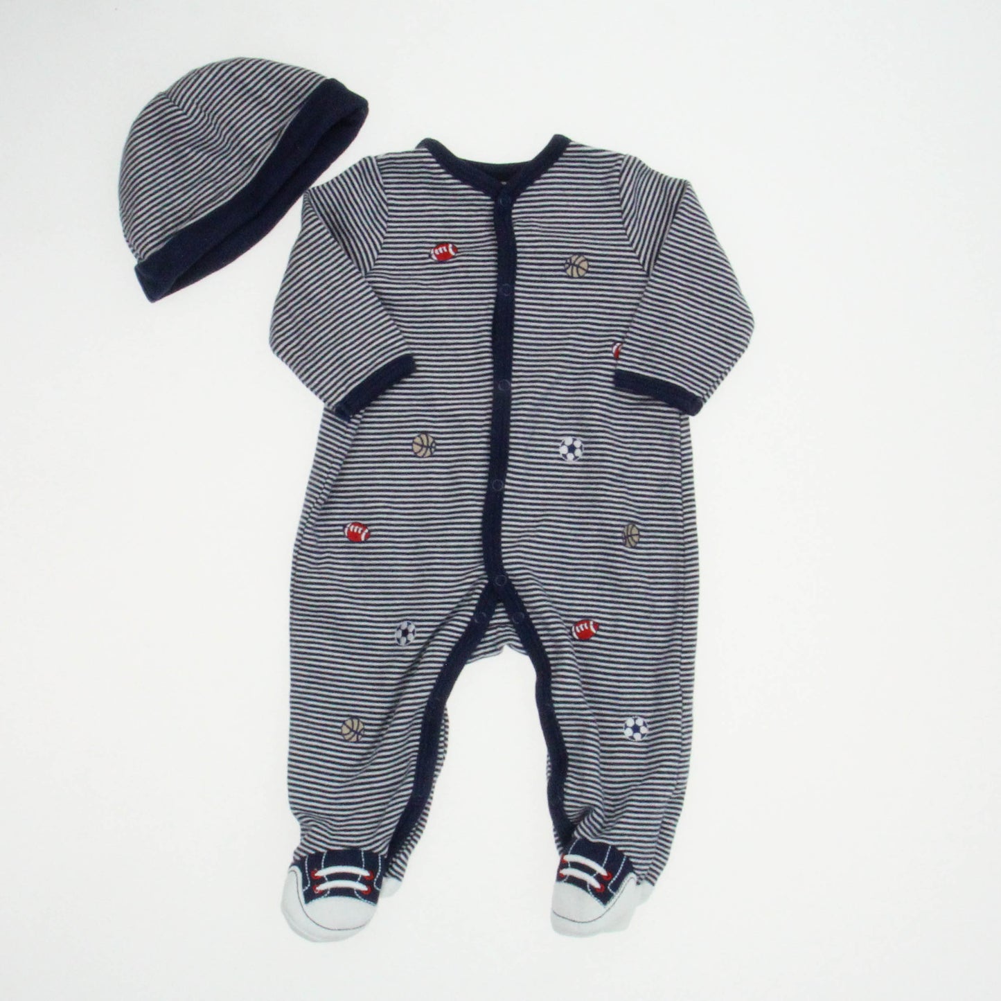 Little Me Boys Blue | White Long Sleeve Outfit Size: 6 Months Blue | White