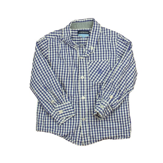 Andy & Evan Boys Blue | White Button Down Long Sleeve Size: 4T Blue | White