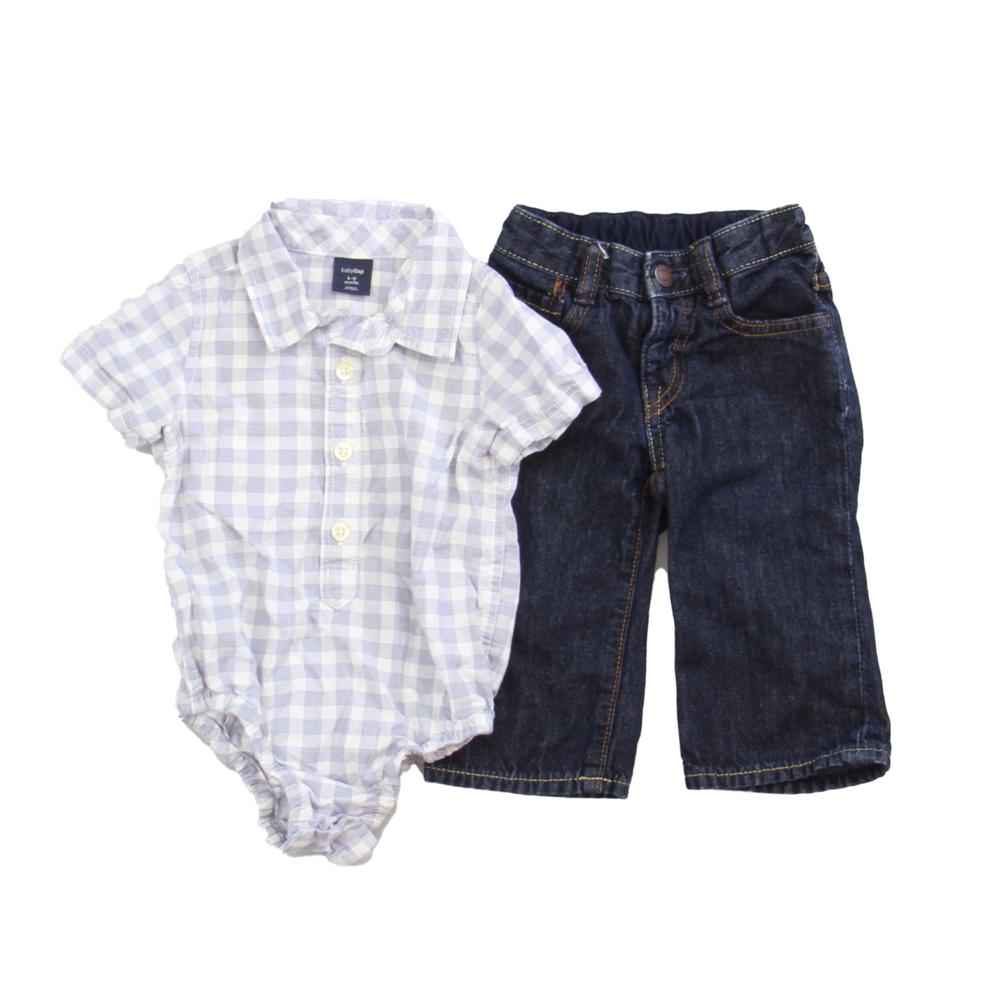 Gap Boys Blue | White Apparel Sets Size: 6-12 Months Blue | White