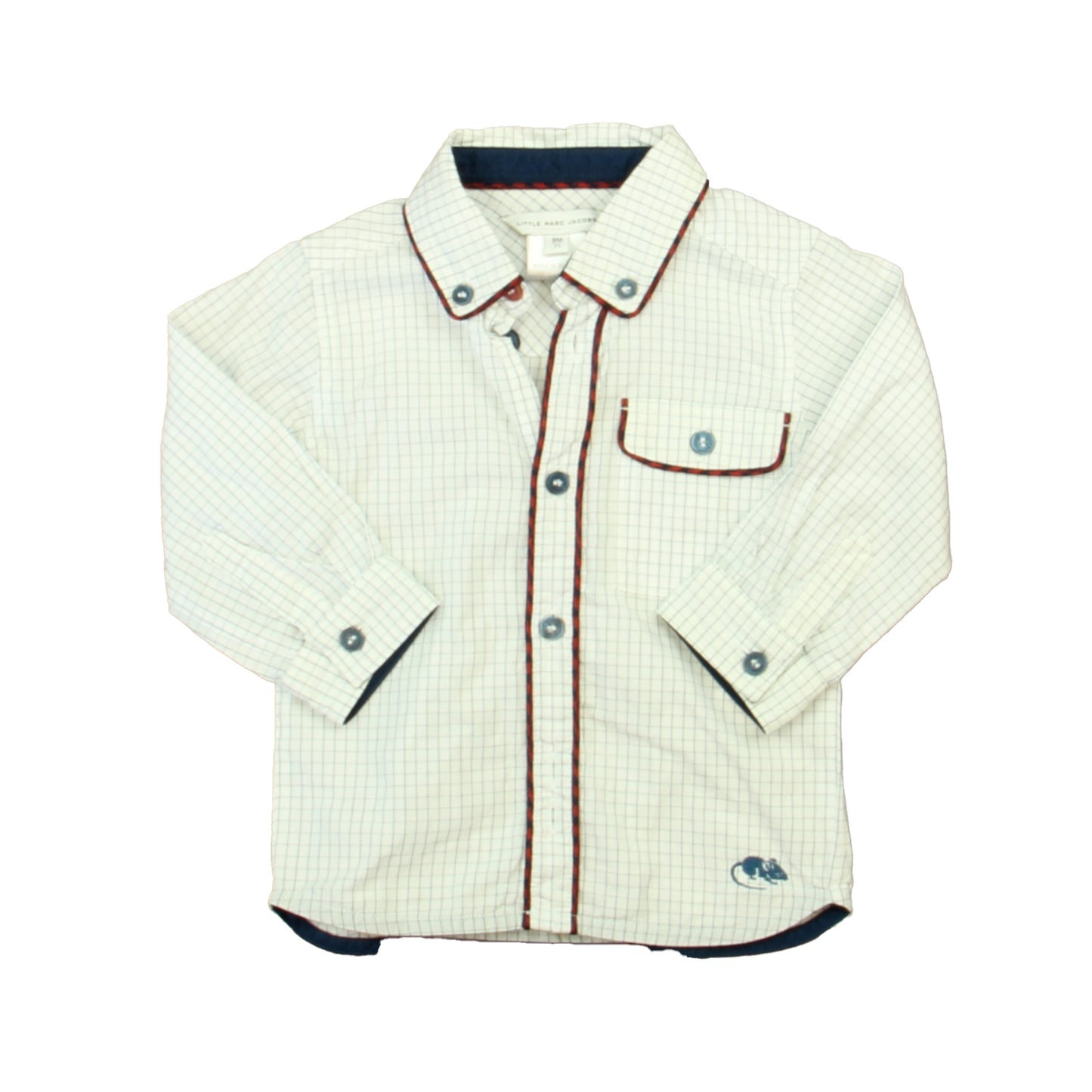 Little Marc Jacobs Boys Blue | White Button Down Long Sleeve Size: 9 Months Blue | White