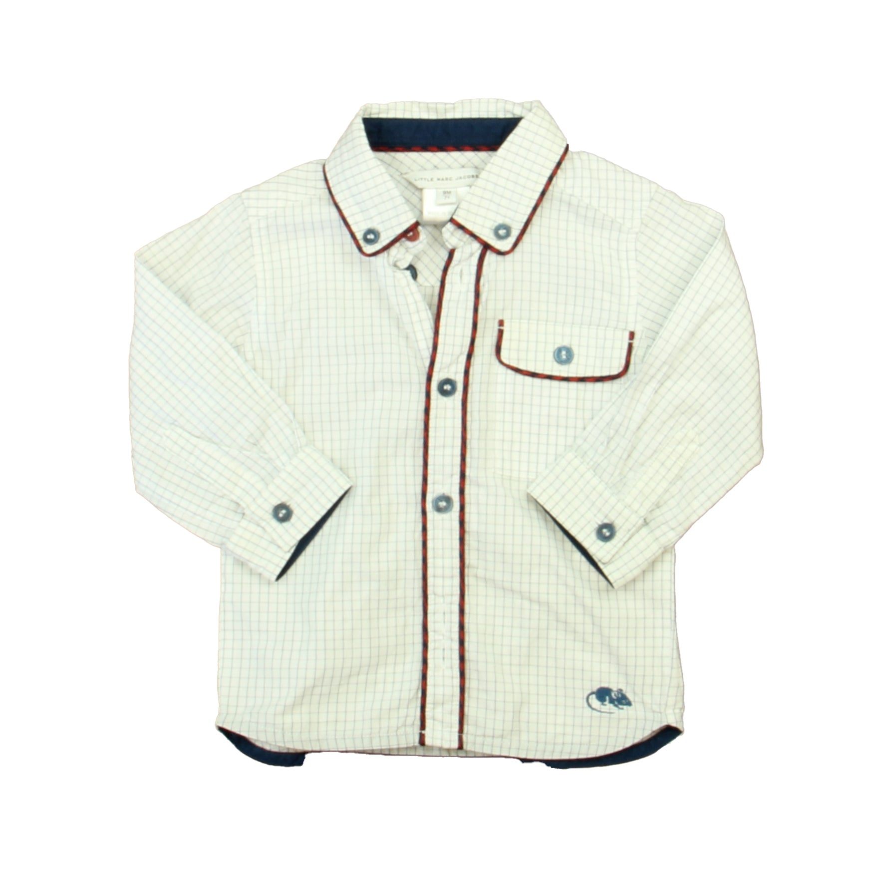 Little Marc Jacobs Boys Blue | White Button Down Long Sleeve Size: 9 Months Blue | White