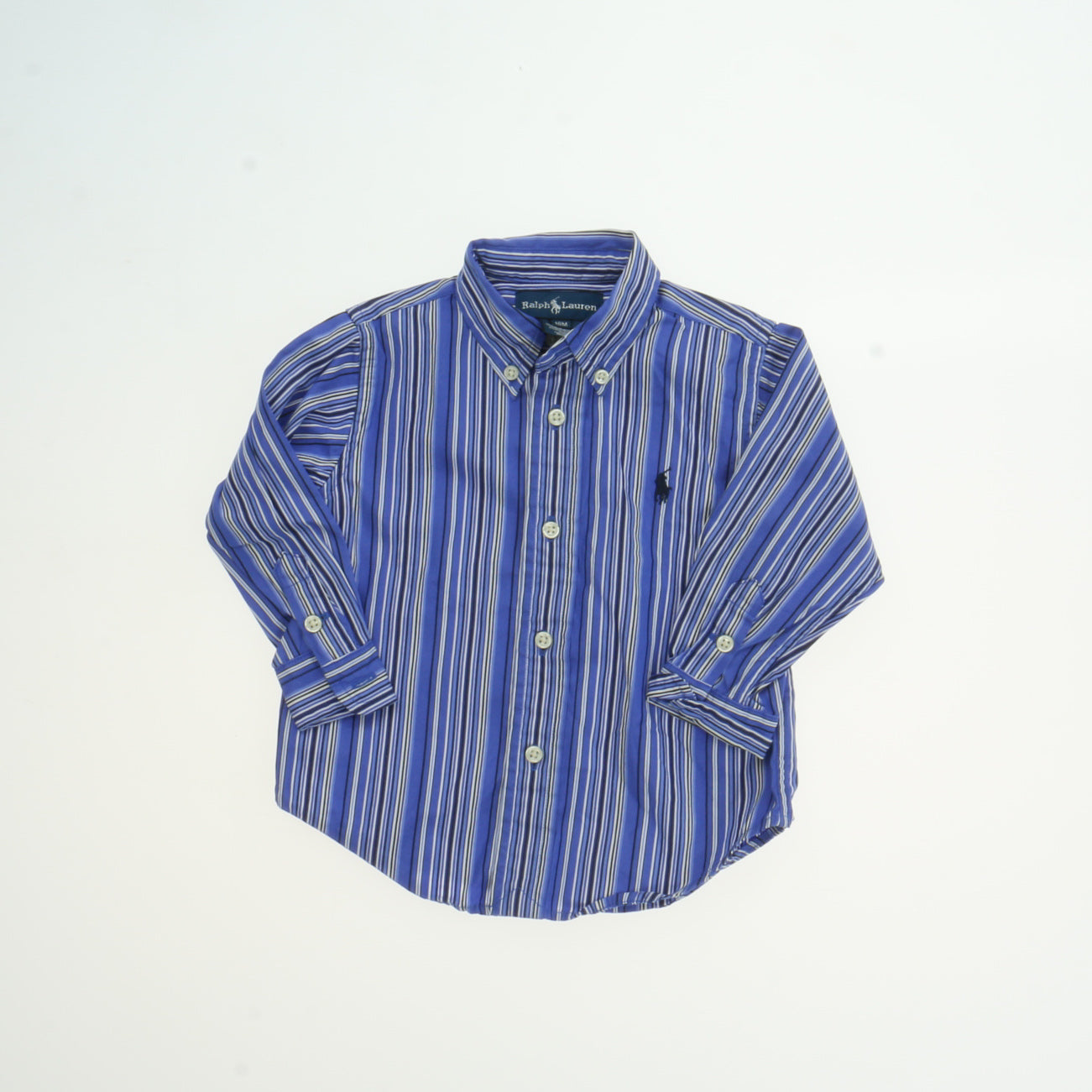 Ralph Lauren Boys Blue | White Button Down Long Sleeve Size: 18 Months Blue | White