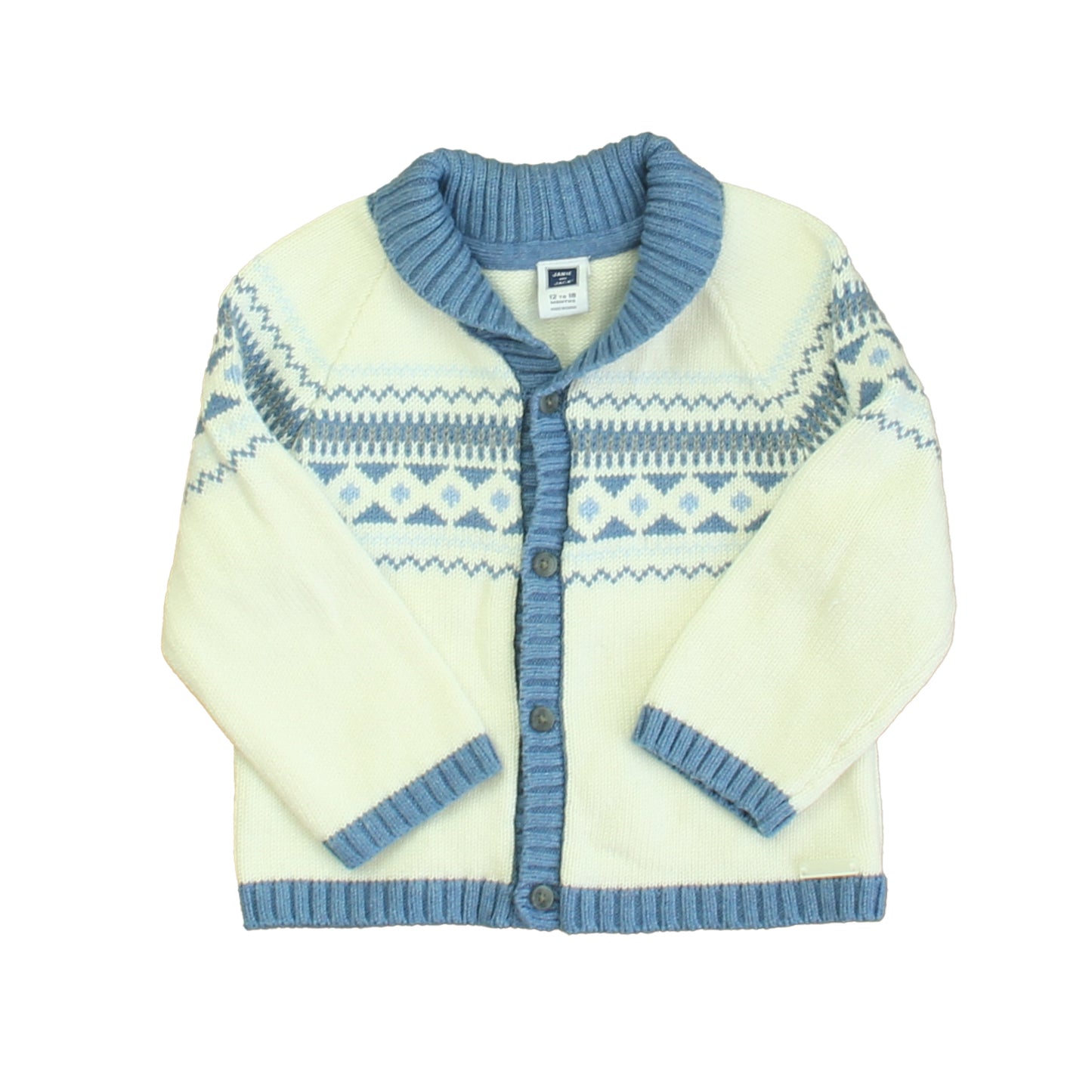Janie and Jack Boys Blue | White Cardigan Size: 12-18 Months