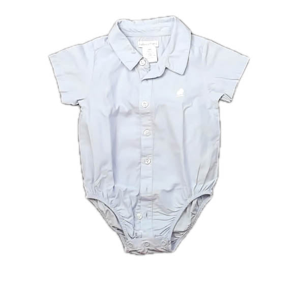 Baby Cottons Boys Blue | White Button Down Short Sleeve Size: 6 Months Blue | White
