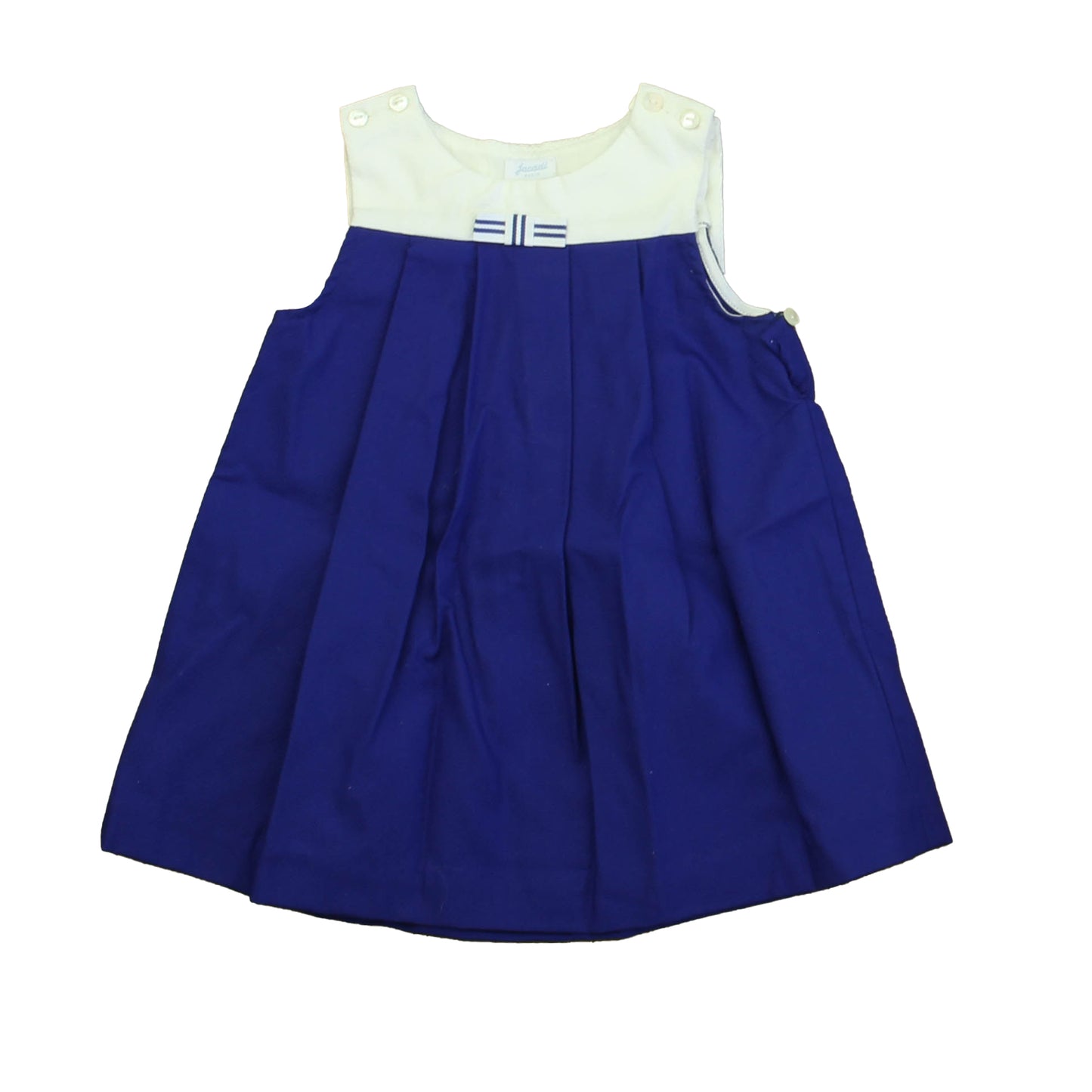 Jacadi Girls Blue | White Dress Size: 18 Months Blue | White
