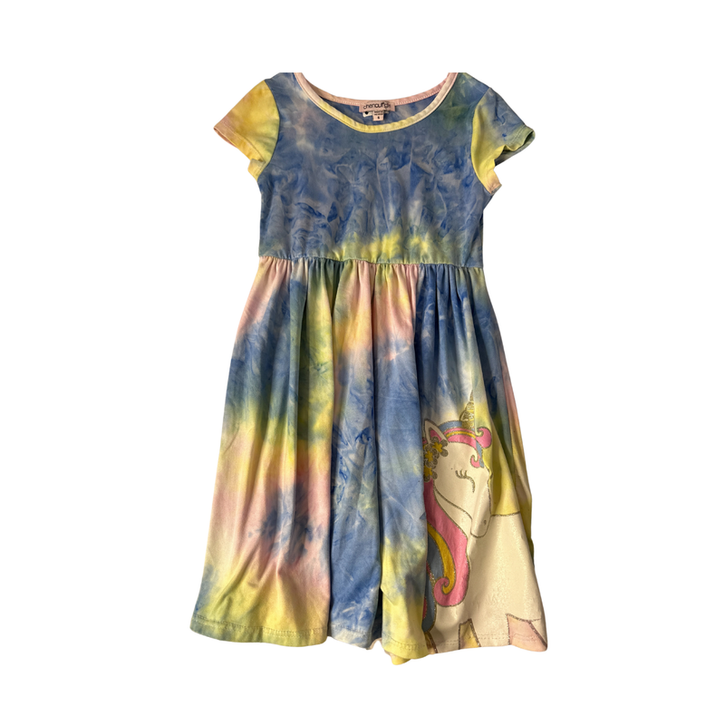 Chenault Girl Girls blue | yellow | pink Dress Size: 5T blue | yellow | pink