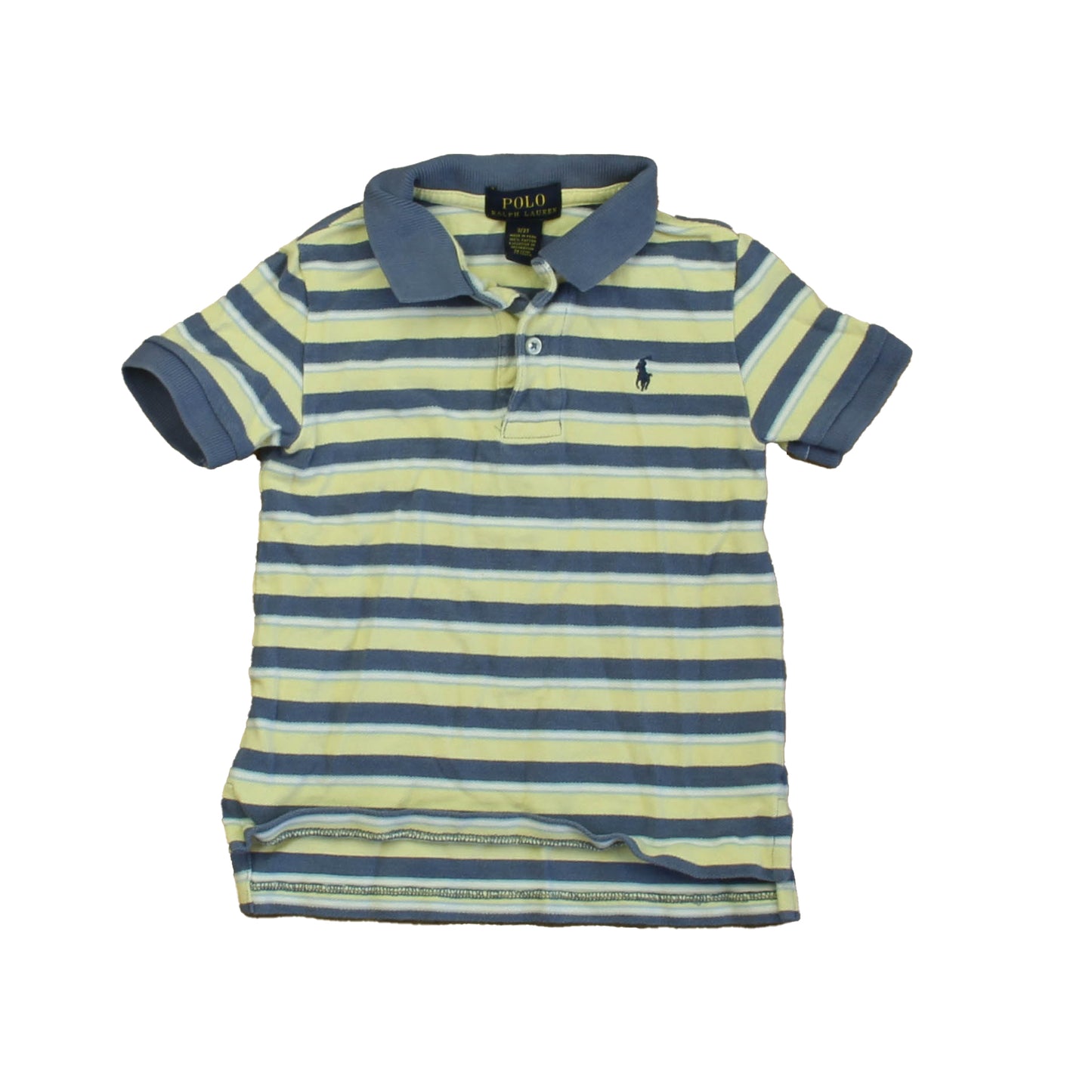 Ralph Lauren Boys Blue | Yellow Stripe Polo Shirt Size: 3T Blue | Yellow Stripe