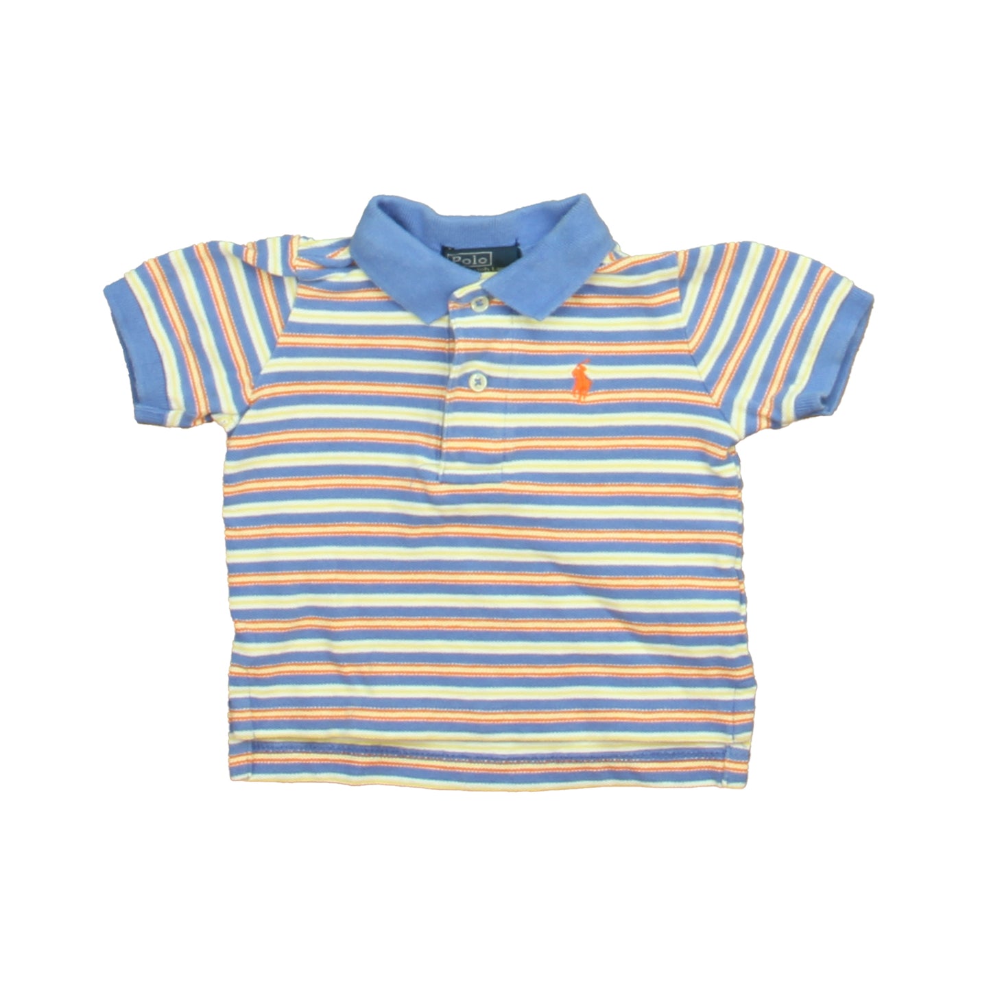 Ralph Lauren Boys Blue | Yellow Stripe Polo Shirt Size: 9 Months Blue | Yellow Stripe