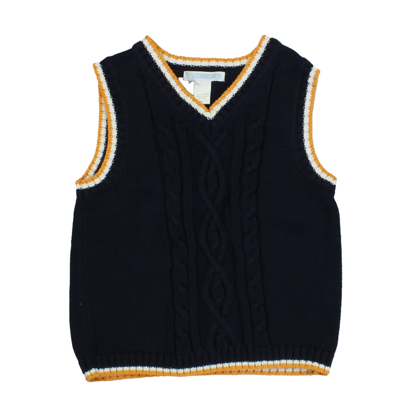 Janie and Jack Boys Blue | Yellow | White Sweater Vest Size: 2T Blue | Yellow | White