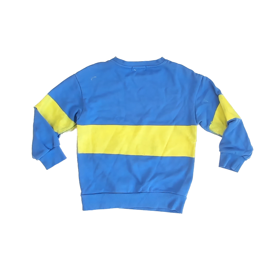 Dotdog Boys Blue | Yellow Sweatshirt Size: 5-6 Years Blue | Yellow