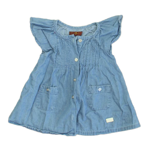 7 for all Mankind Girls Blue Dress Size: 3-6 Months Blue