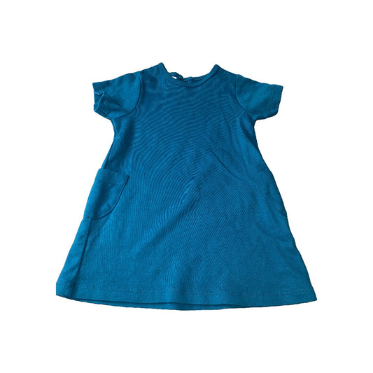 Little Lentil Girls Blue Dress Size: 12-18 months Blue