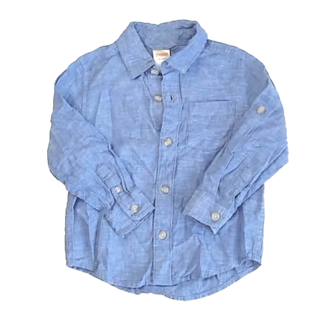 Gymboree Boys Blue Button Down Long Sleeve Size: 18-24 Months Blue
