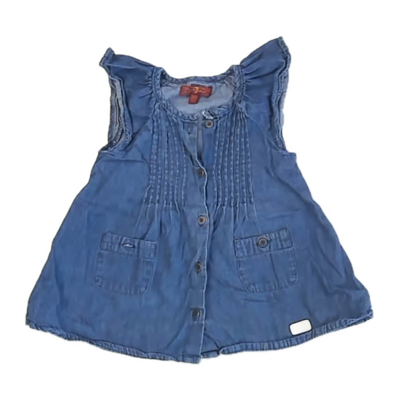 7 for all Mankind Girls Blue Blouse Size: 12 Months Blue