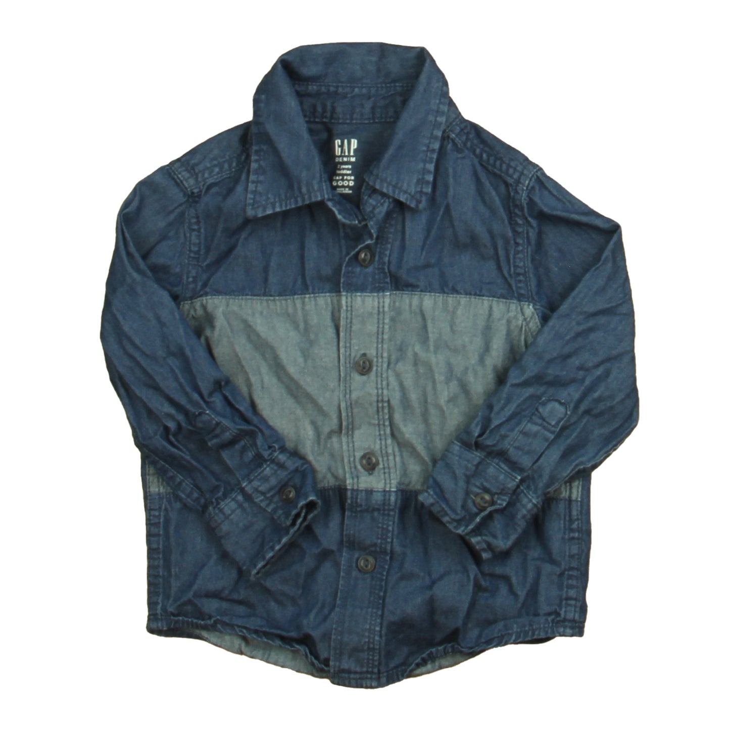 Gap Boys Blue Button Down Long Sleeve Size: 2T Blue