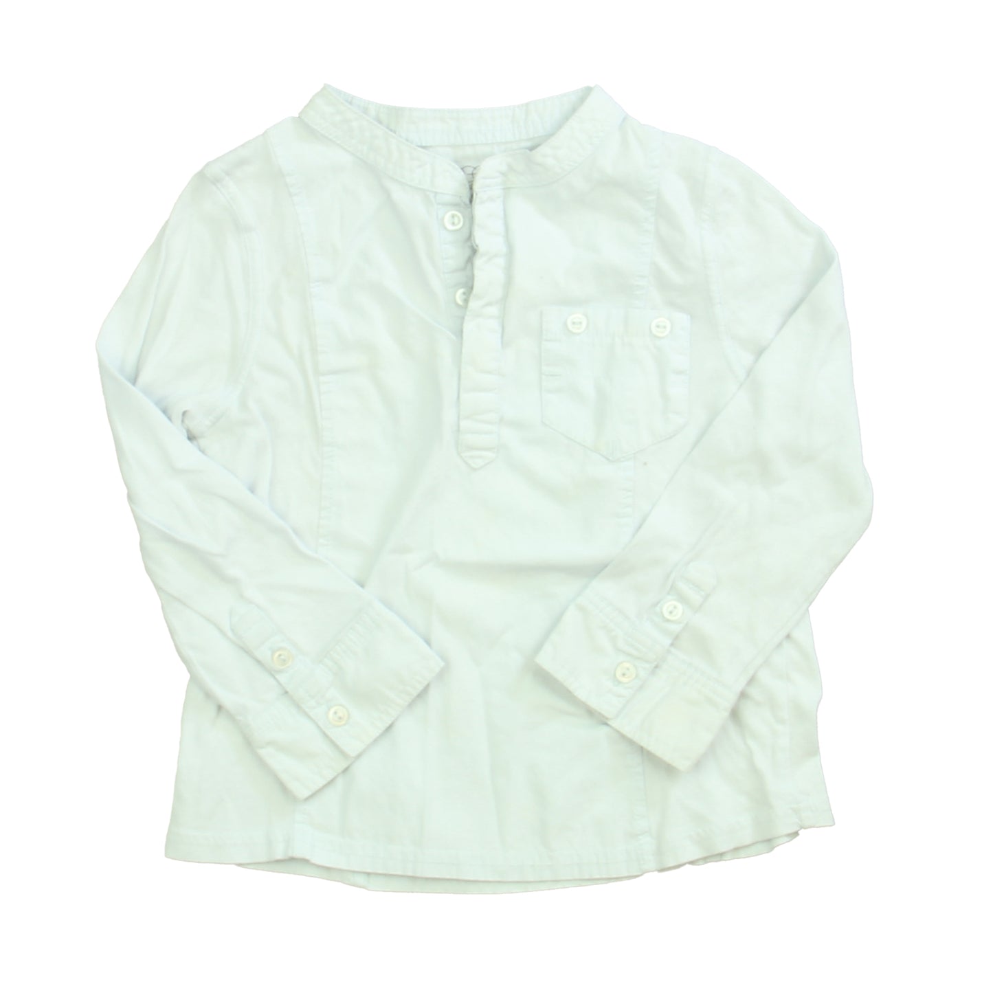 Egg Boys Blue Button Down Long Sleeve Size: 4T Blue