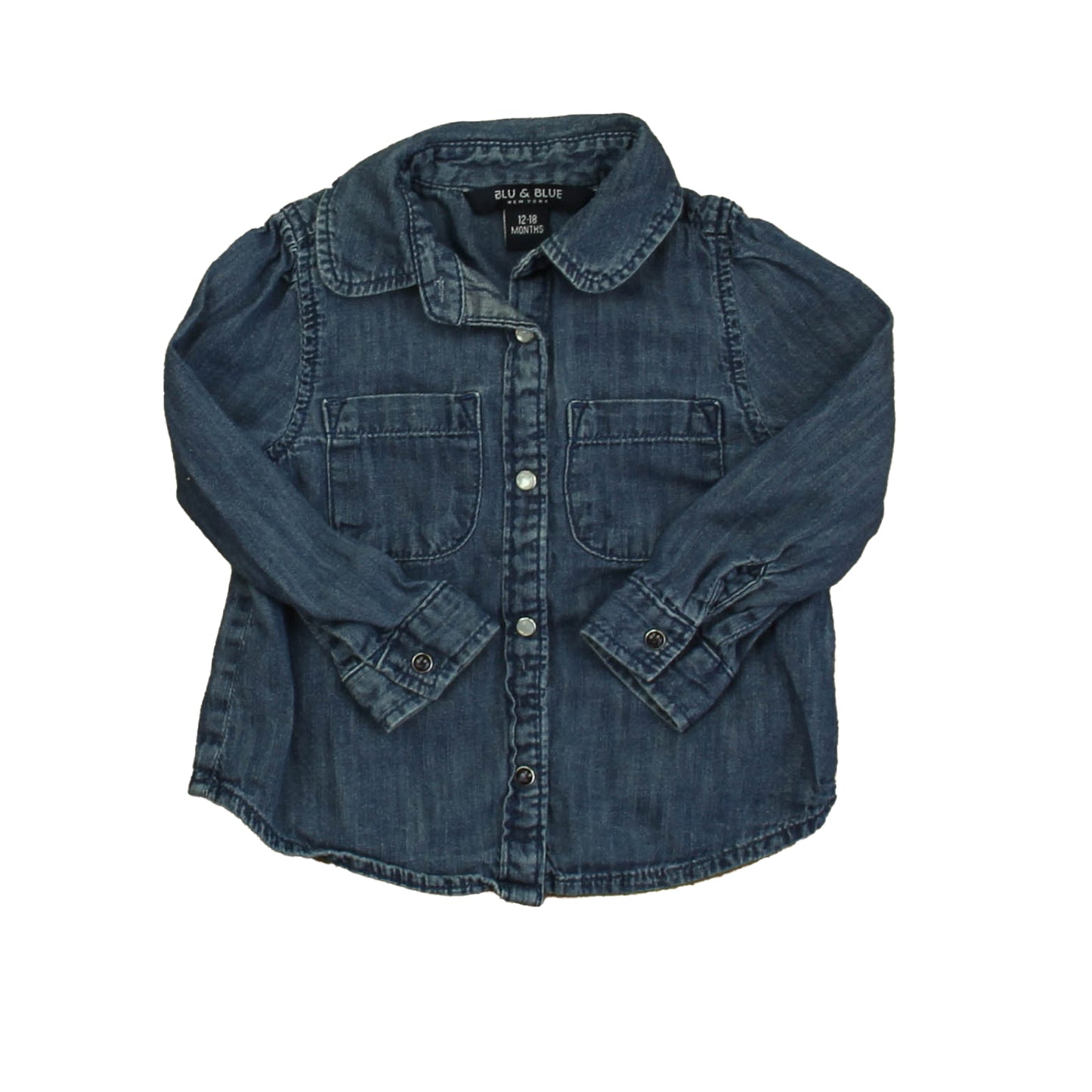 Blu & Blue Girls Blue Blouse Size: 12-18 Months Blue
