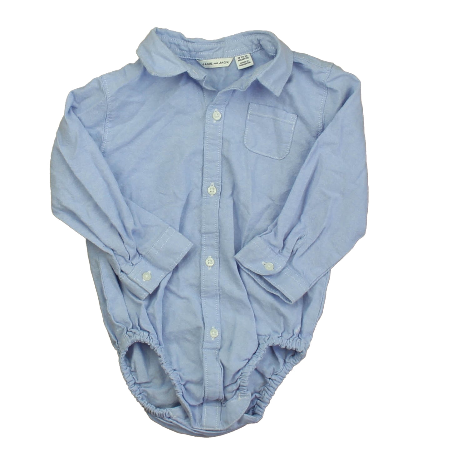 Janie and Jack Boys Blue Button Down Long Sleeve Size: 18-24 Months Blue