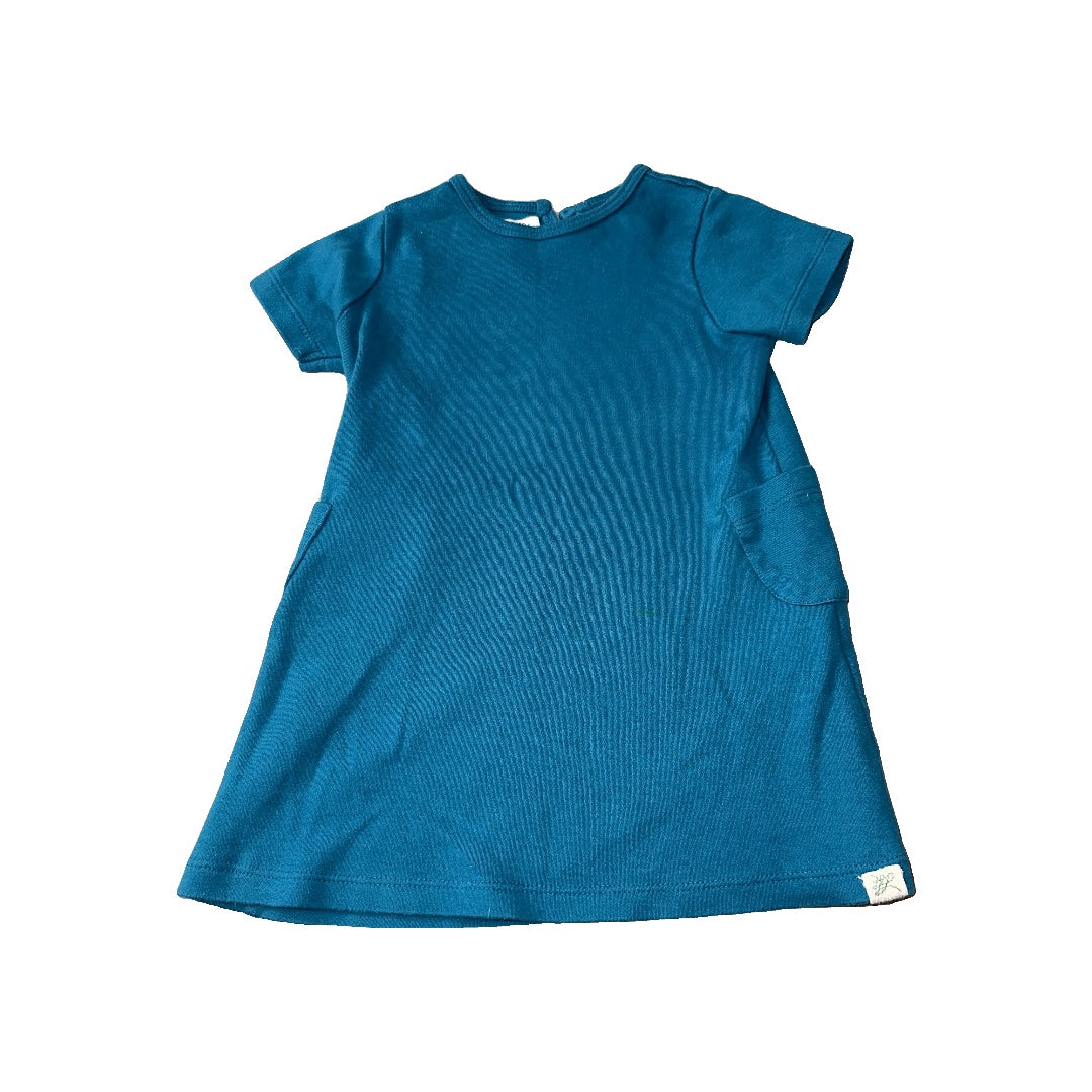 Little Lentil Girls Blue Dress Size: 18-24 months Blue