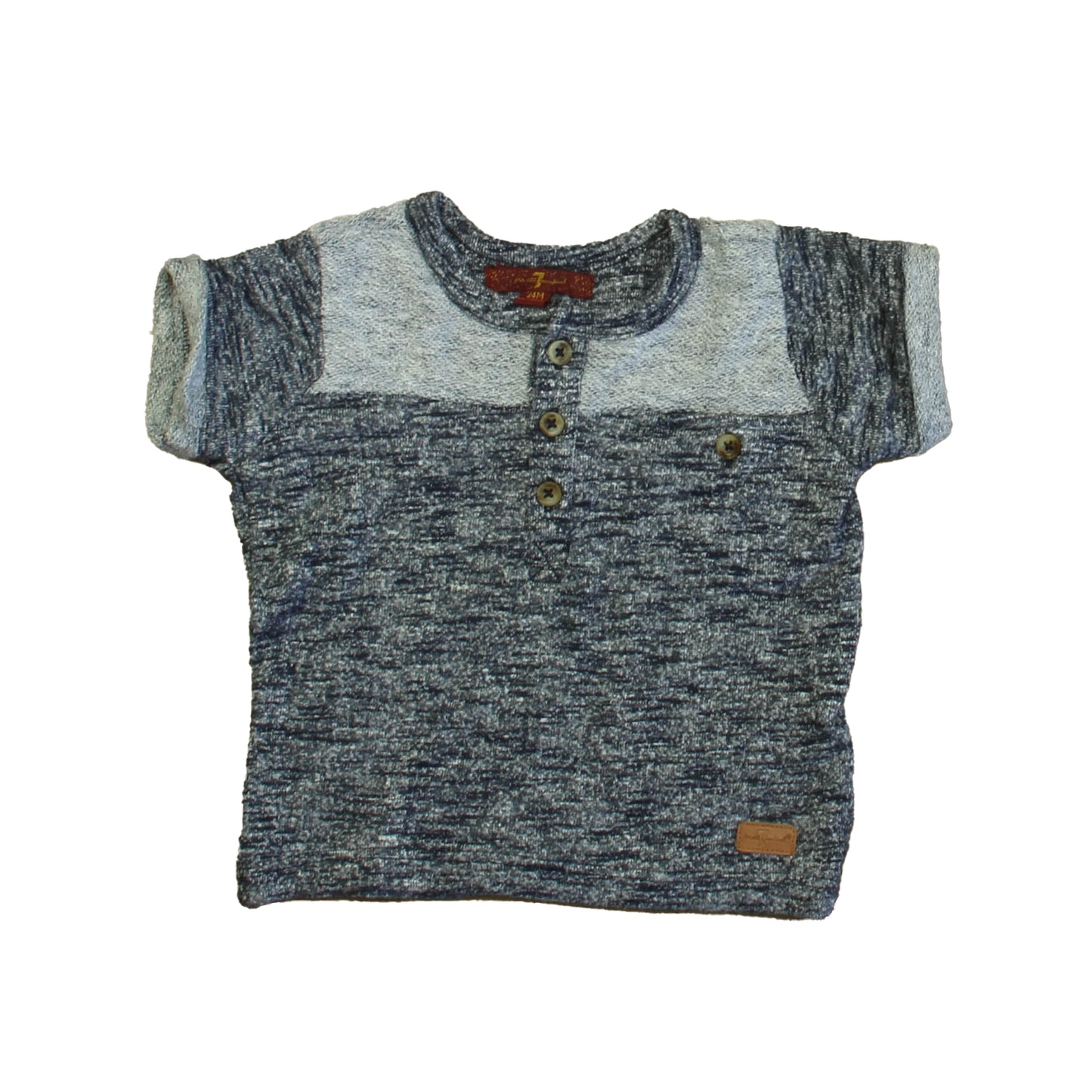 7 for all Mankind Girls Blue Short Sleeve Shirt Size: 24 Months Blue