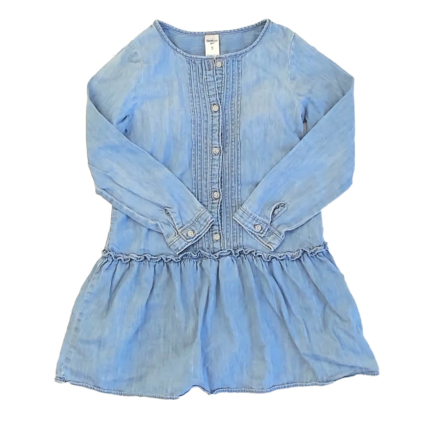 Osh Kosh Girls Blue Dress Size: 5T Blue