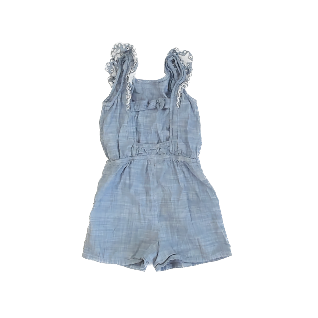 Cat & Jack Girls Blue Romper Size: 6 Blue