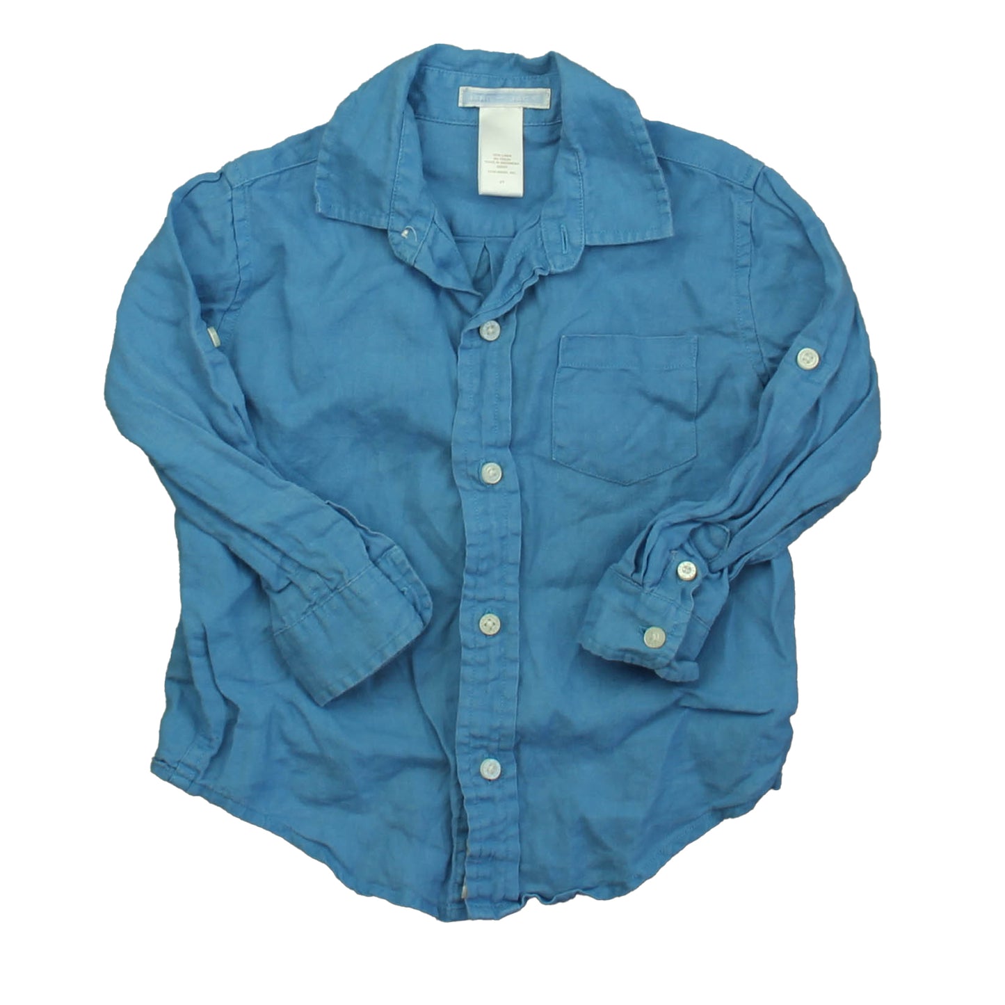 Janie and Jack Boys Blue Button Down Long Sleeve Size: 2T Blue