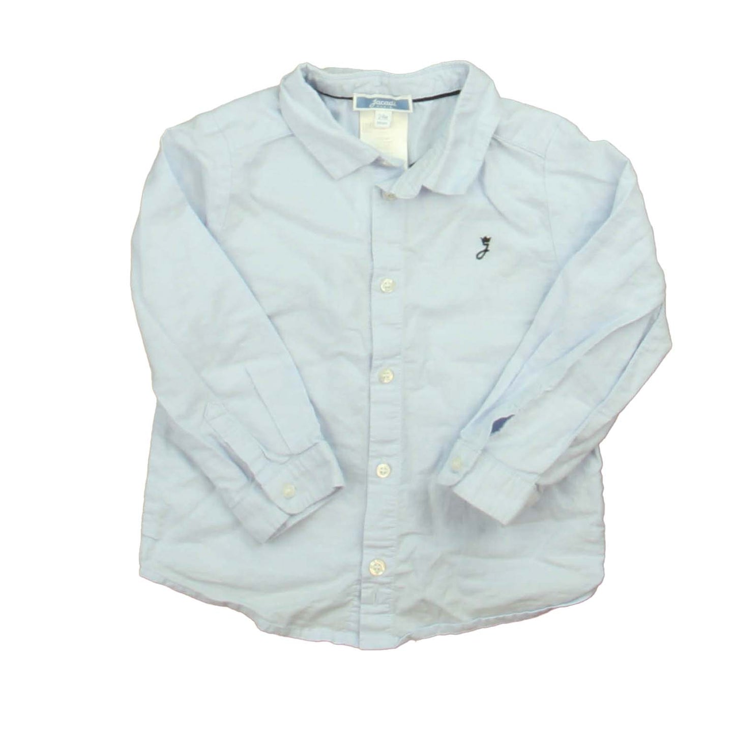 Jacadi Boys Blue Button Down Long Sleeve Size: 24 Months Blue