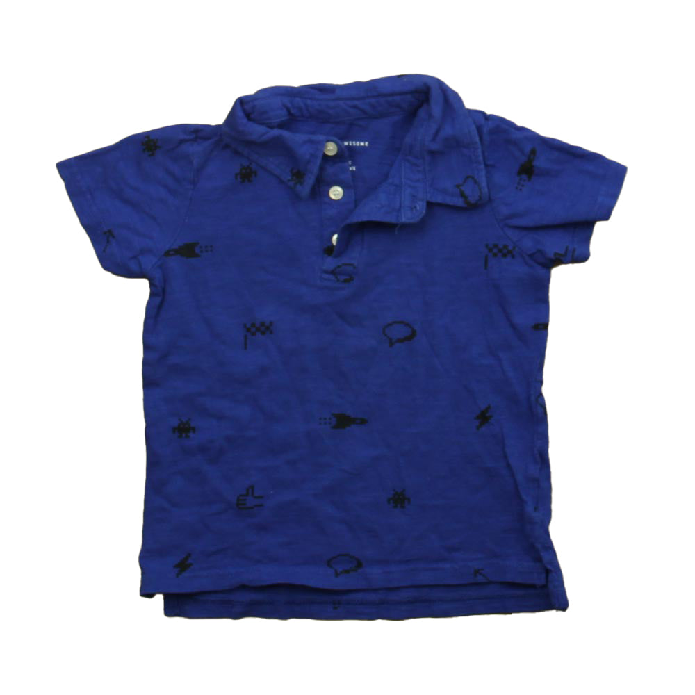 Rockets Of Awesome Boys Blue Polo Shirt Size: 4T