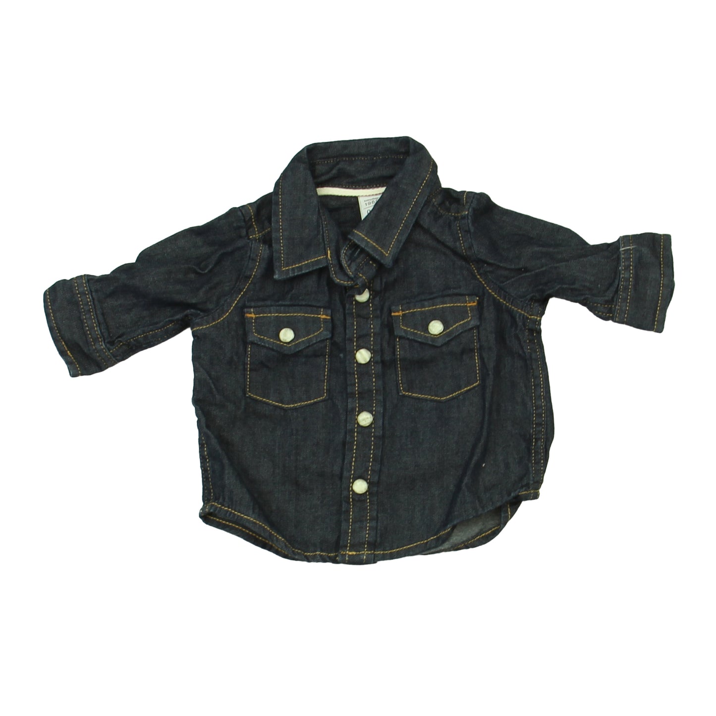 Gap Boys Blue Button Down Long Sleeve Size: 0-3 Months Blue