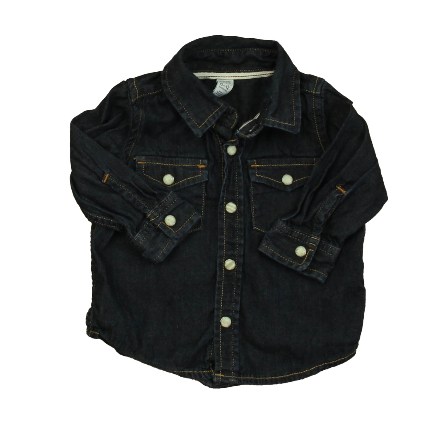 Gap Boys Blue Button Down Long Sleeve Size: 6-12 Months Blue