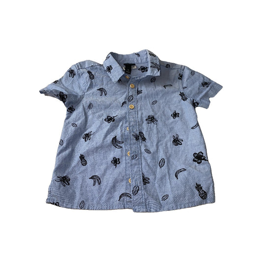 Art Class Boys Blue Button Down Short Sleeve Size: 12M Blue