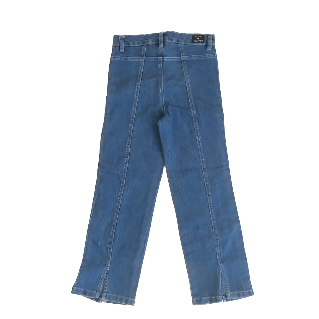 Pink Velvet Girls Blue Jeans Size: 10 Years Blue