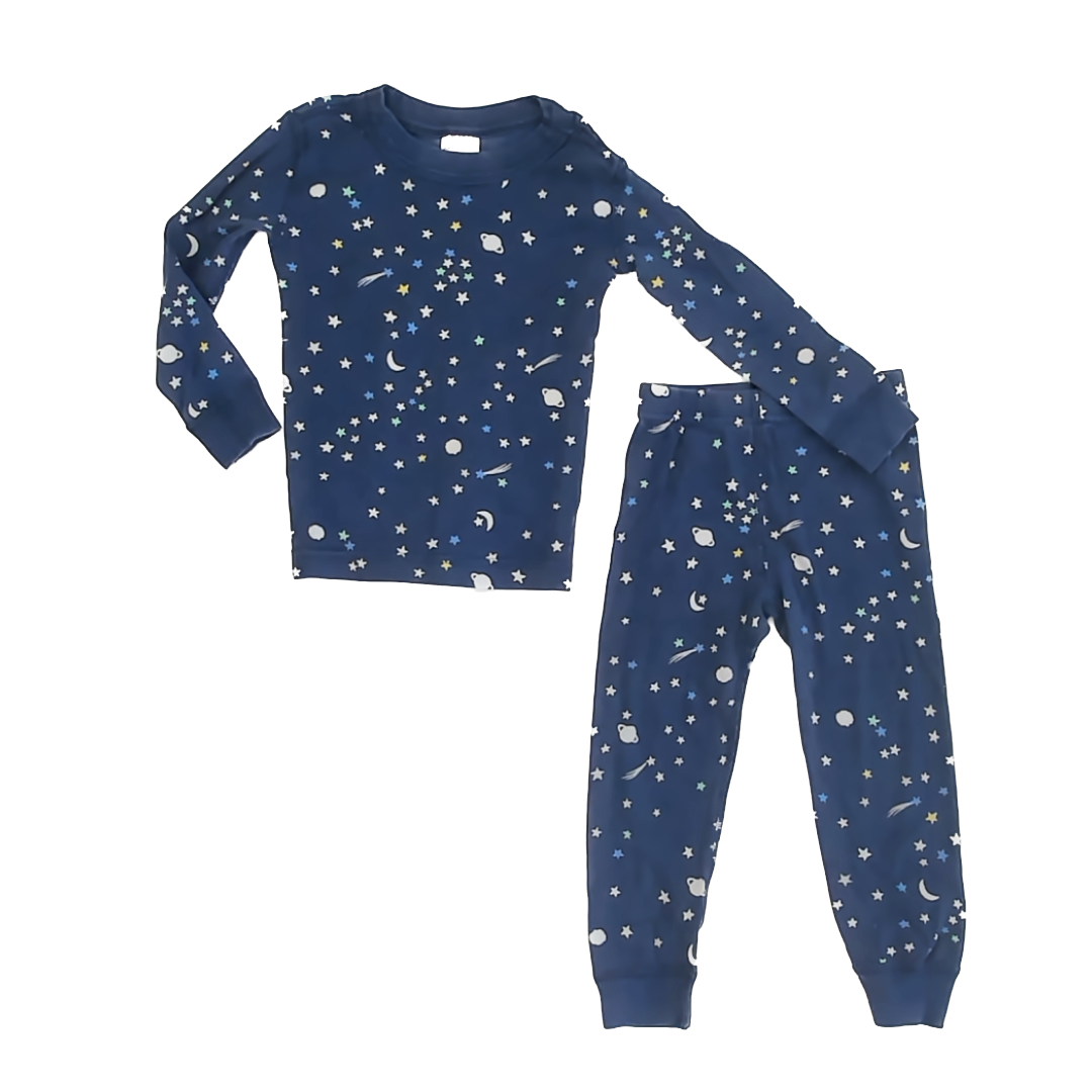 Hanna Andersson Boys Blue 2-piece Pajamas Size: 3T Blue