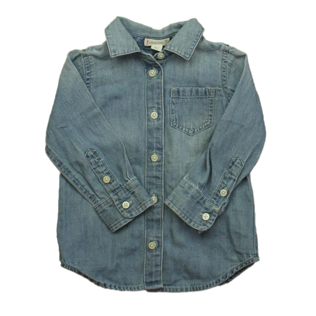 Crewcuts Boys Blue Button Down Long Sleeve Size: 2T Blue