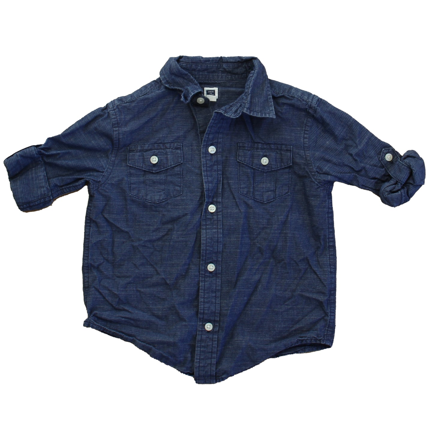 Janie and Jack Boys Blue Button Down Long Sleeve Size: 3T Blue