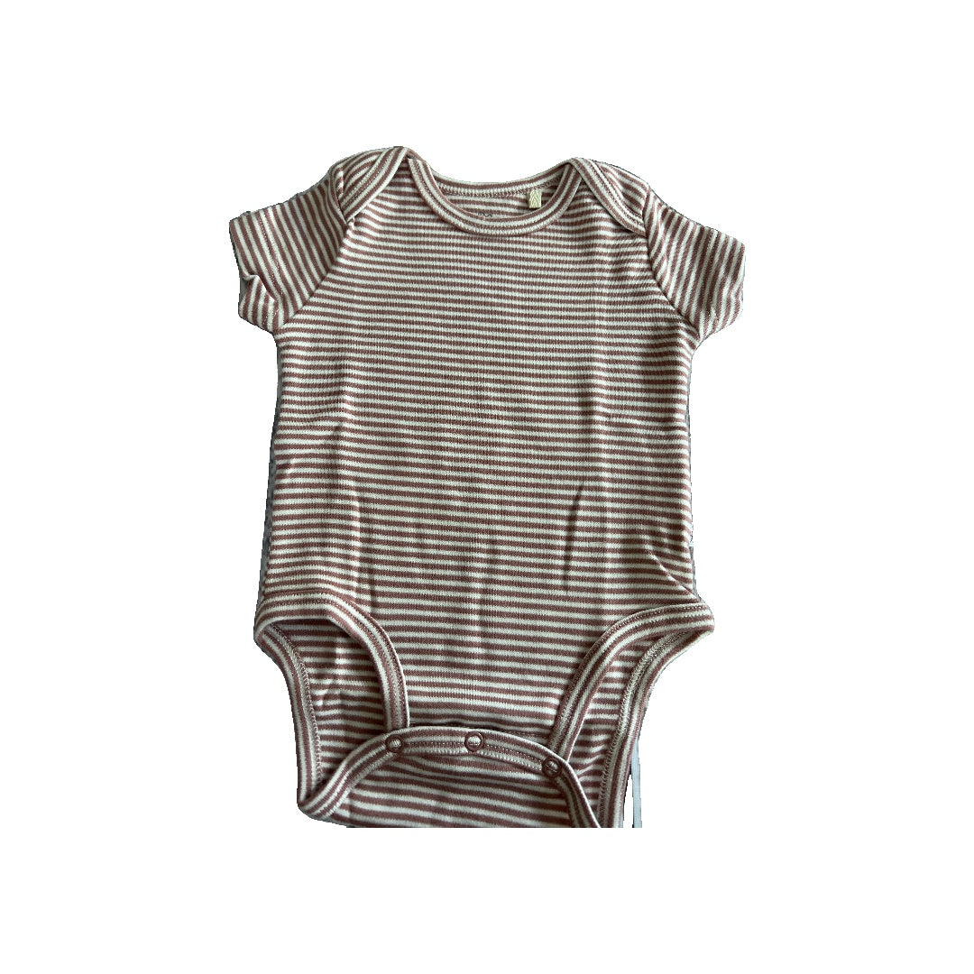 Girls Blush | White | Stripe Onesie Size: 3 months Blush | White | Stripe