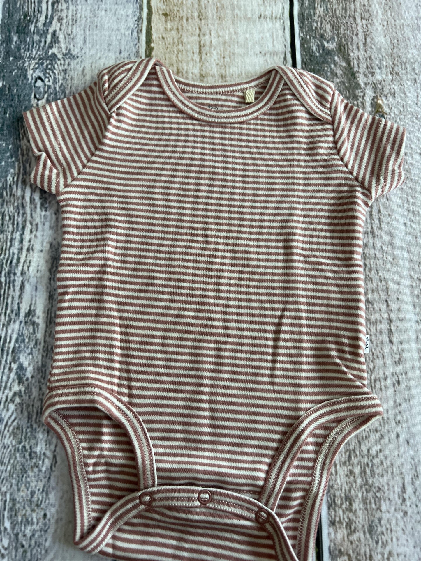 Girls Blush | White | Stripe Onesie Size: 3 months Blush | White | Stripe