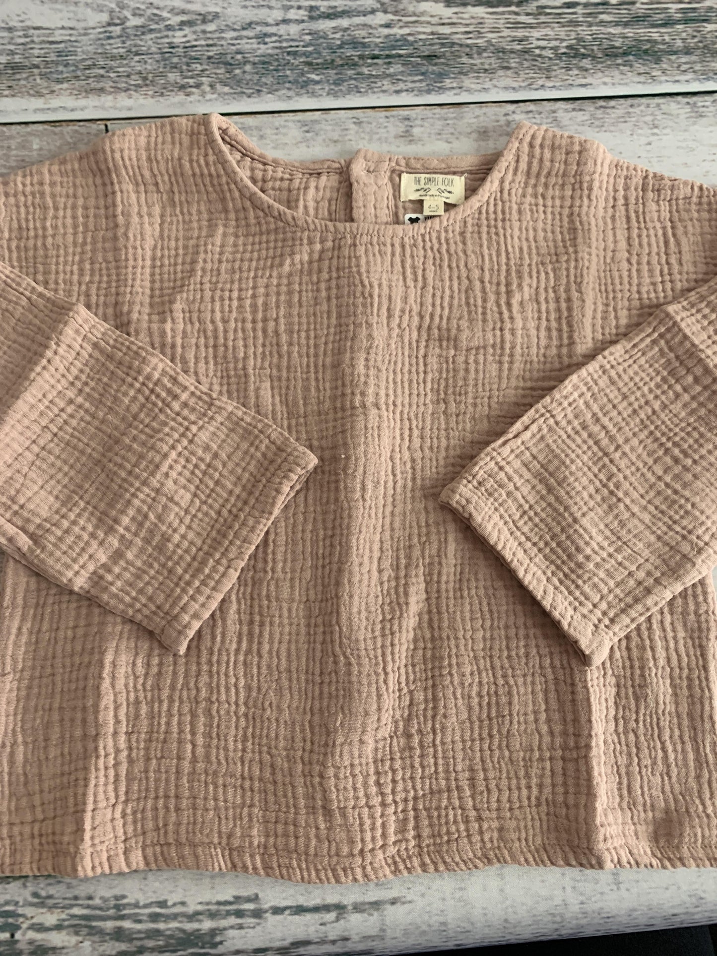 The Simple Folk Girls Blush Long Sleeve Shirt Size: 4T Blush