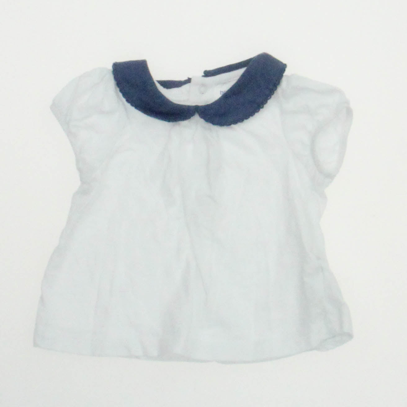 bout'chou Girls White | Blue Blouse Size: 6 Months White | Blue