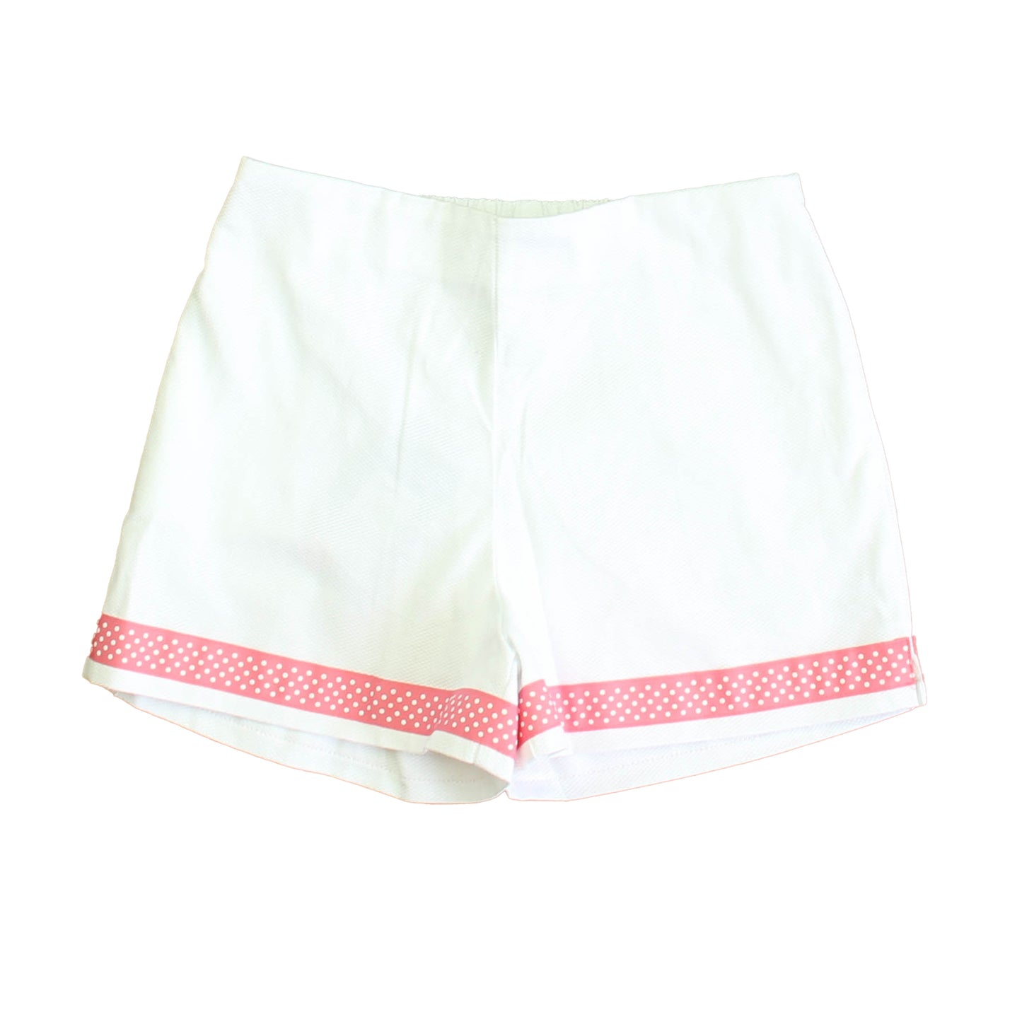 Classic Prep Girls Bright White | Pink Shorts Size: 6-14 Years Bright White | Pink