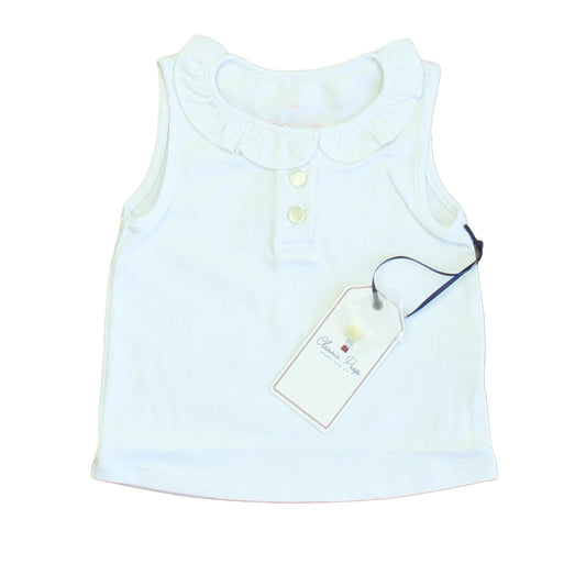 Classic Prep Girls Bright White Polo Shirt Size: 12-18 Months Bright White