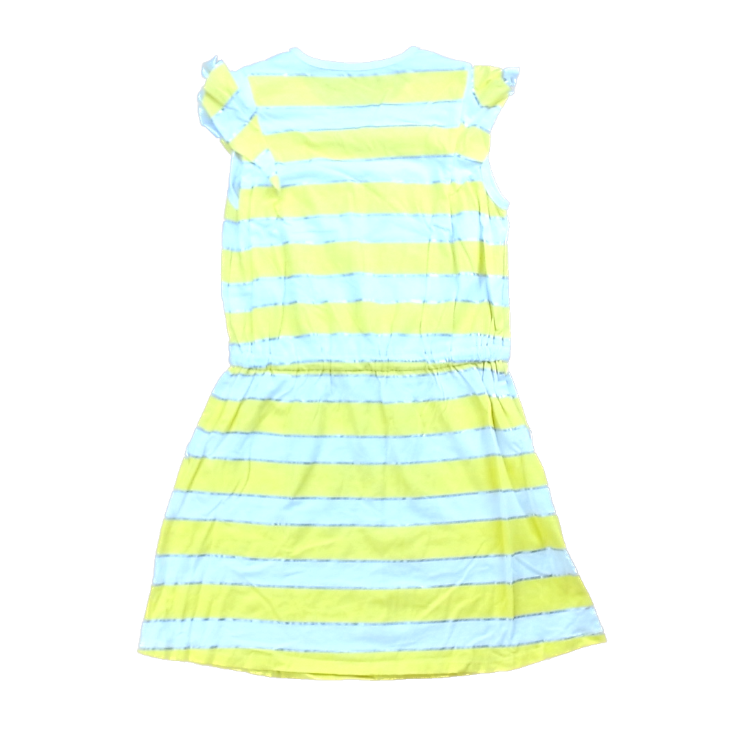 Rockets Of Awesome Girls Bright Yellow and Silver Stripes Dress Size: 12 Years Bright Yellow and Silver Stripes