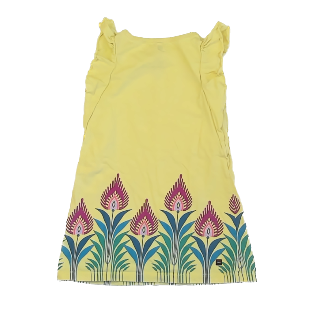 Tea Collection Girls Bright Yellow | Short Sleeve Dress Size: 5T Bright Yellow | Short Sleeve