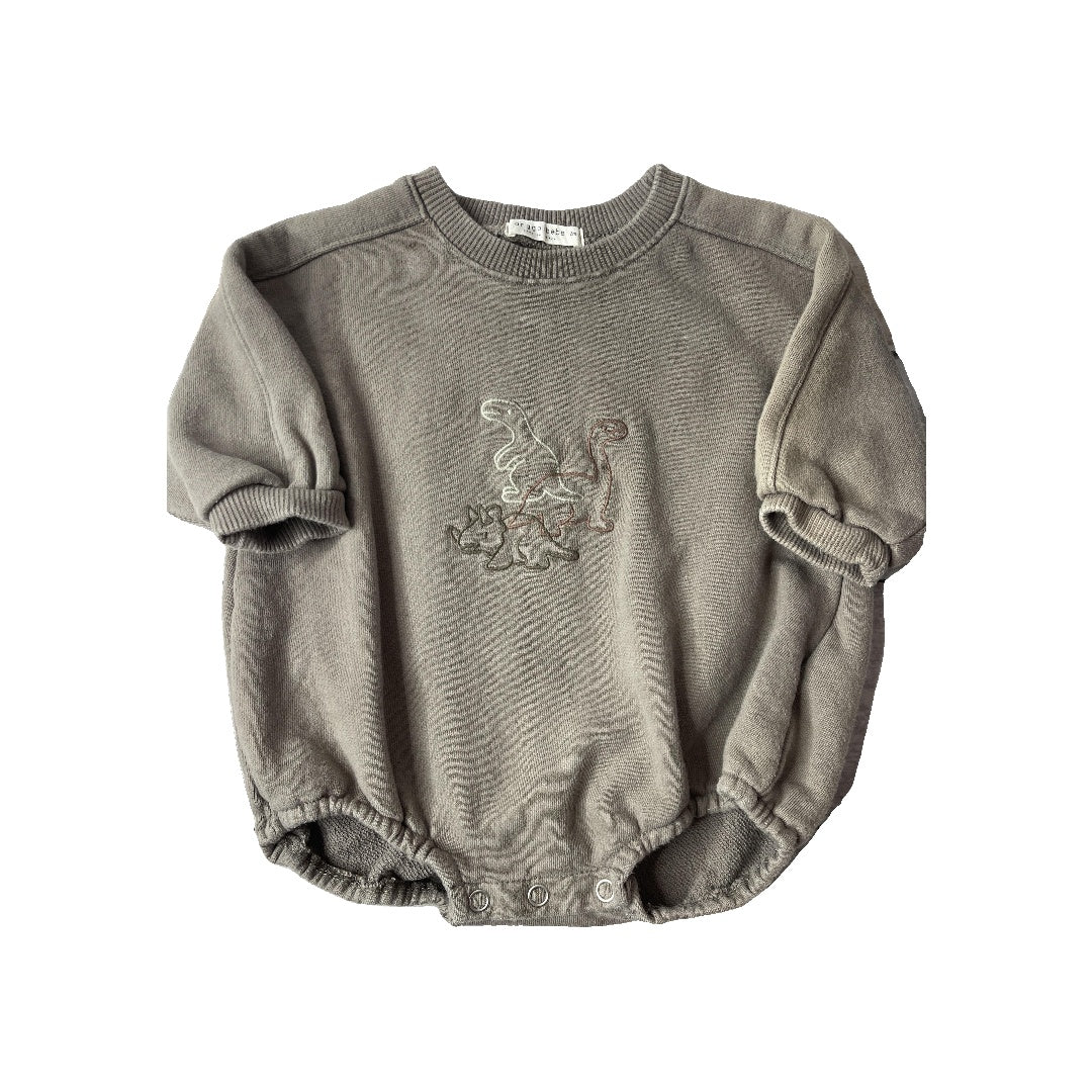 Anggo bebe Boys Brown | Dinosaur Long Sleeve Outfit Size: 12M Brown | Dinosaur