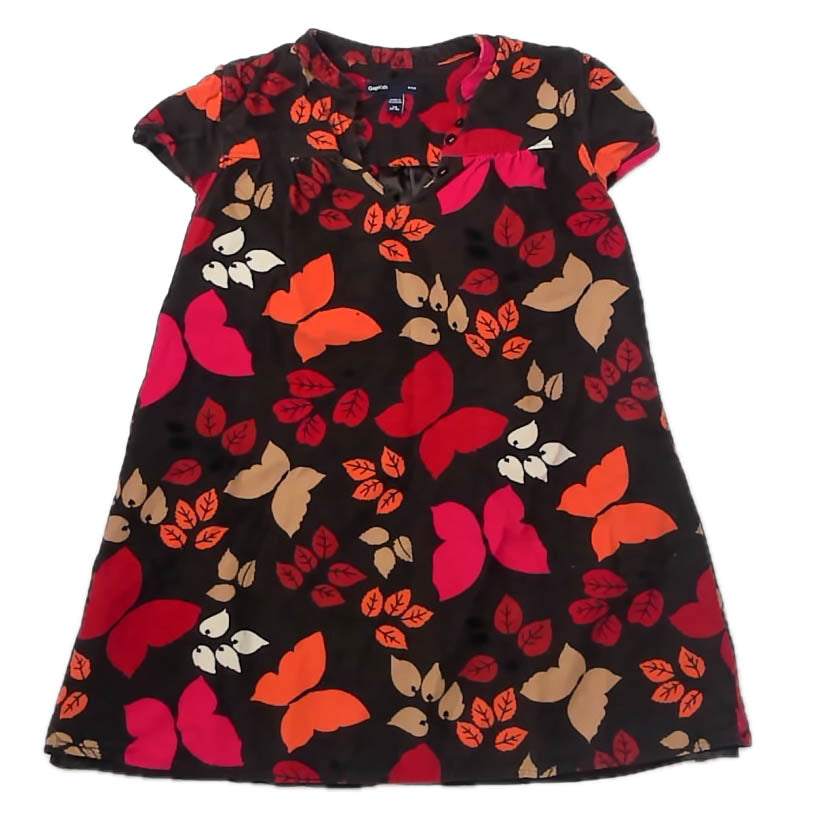 Gap Girls Brown Floral Dress Size: 4-5T Brown Floral
