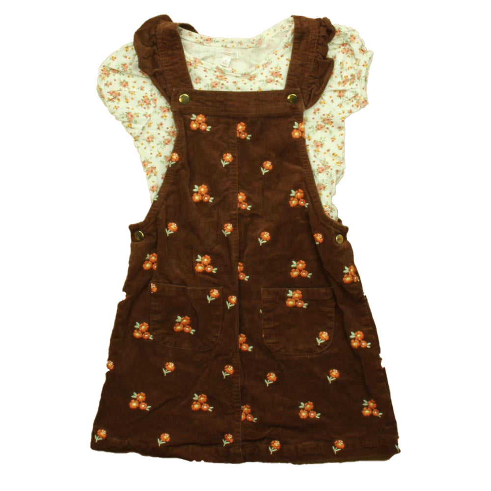 Tahari Girls Brown Floral Jumper Size: 6 Years
