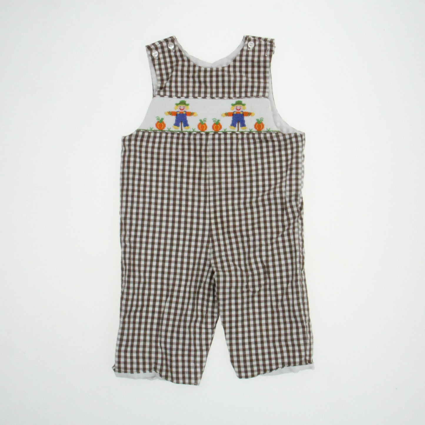 Petite Palace Boys Brown | Gingham Romper Size: 12 Months Brown | Gingham