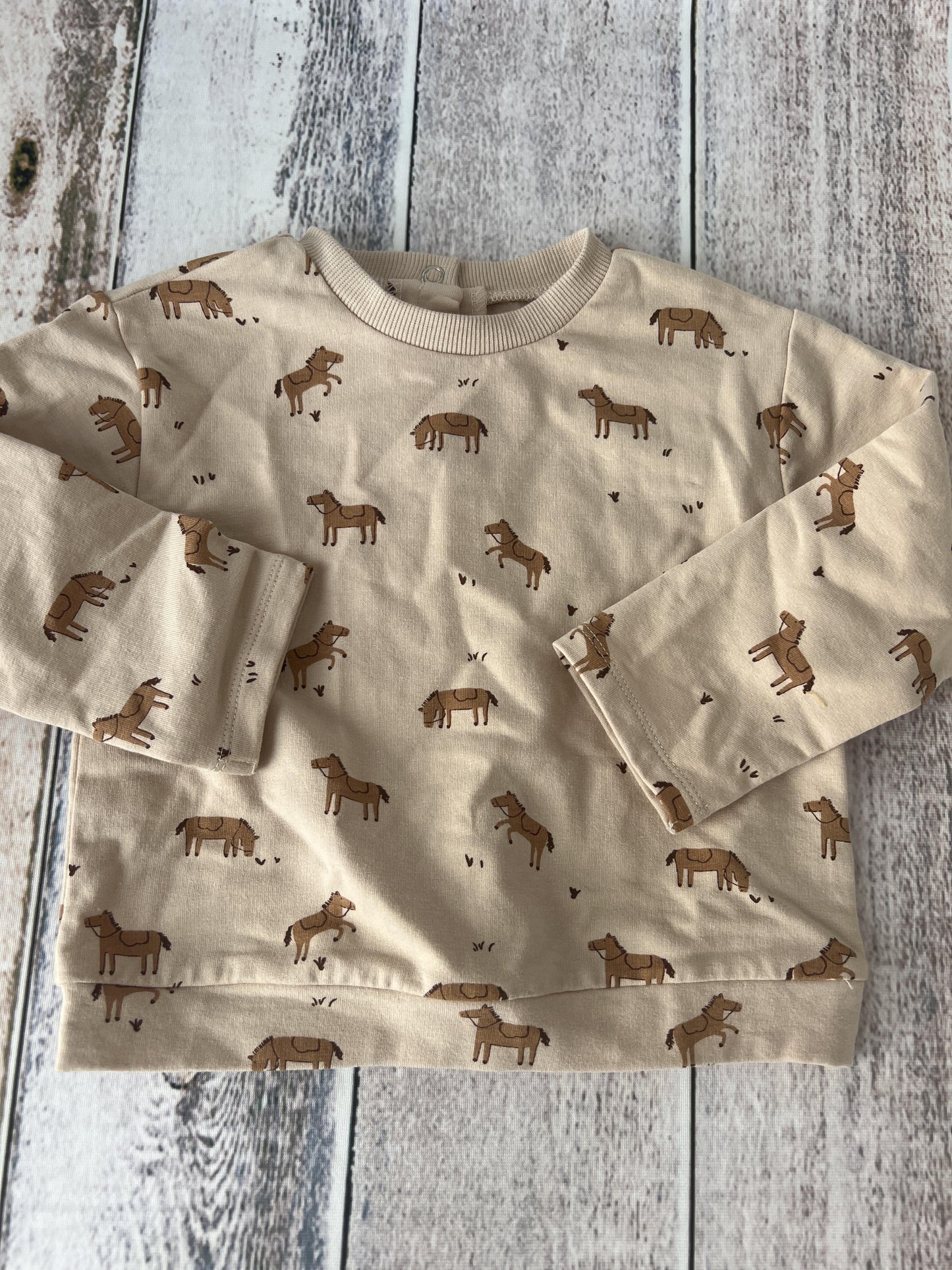 Focus Unisex Brown | Horses Sweatshirt Size: 24 months Brown | Horses
